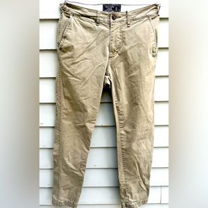 Abercrombie&Fitch men’s khaki Rustin Athletic Slim stretch 28x30, pockets